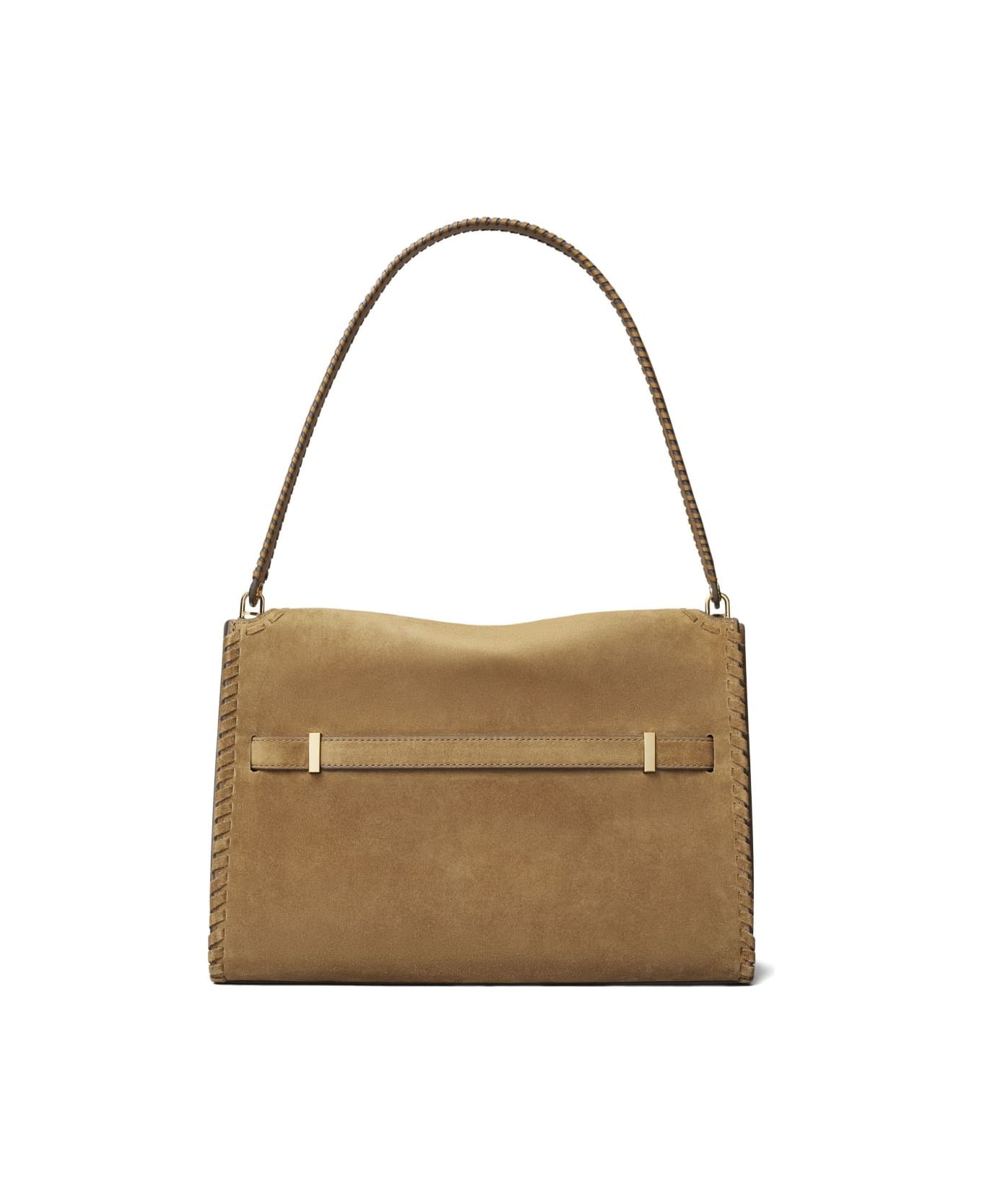 Tory Burch Lee Radziwill Suede Leather Shoulder Bag - Marrone chiaro