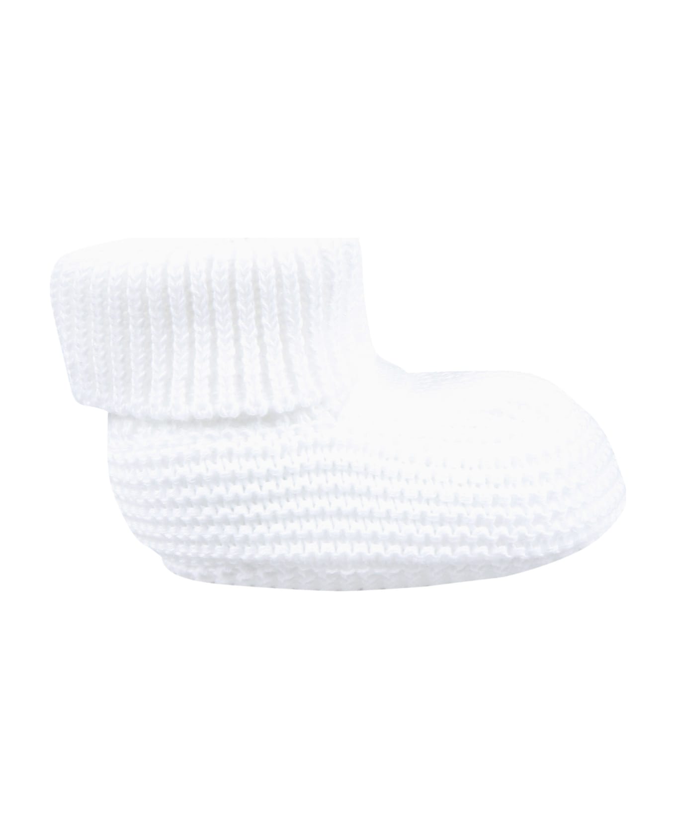 Little Bear White Bootees For Baby Kids - White