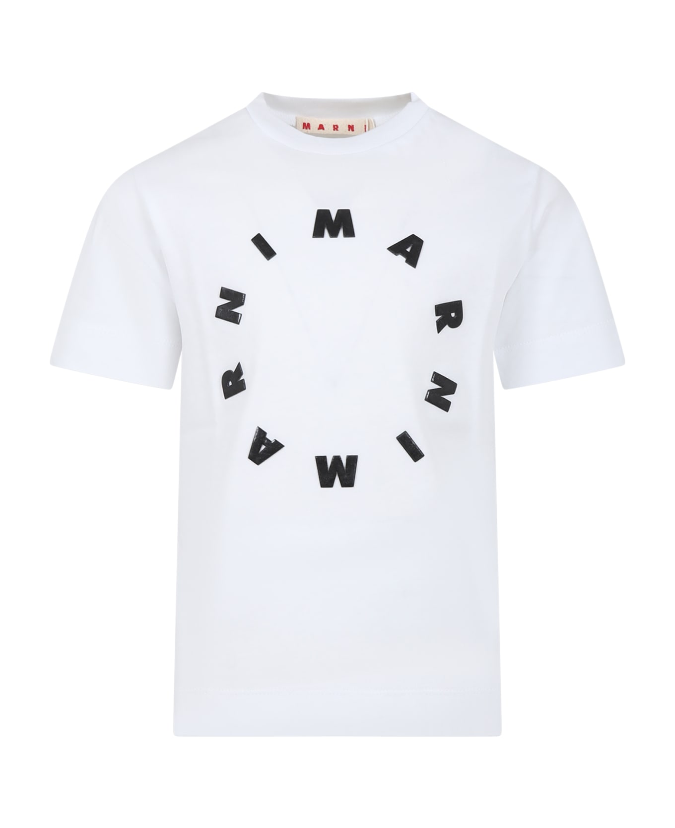 Marni White T-shirt For Kids With Logo - White
