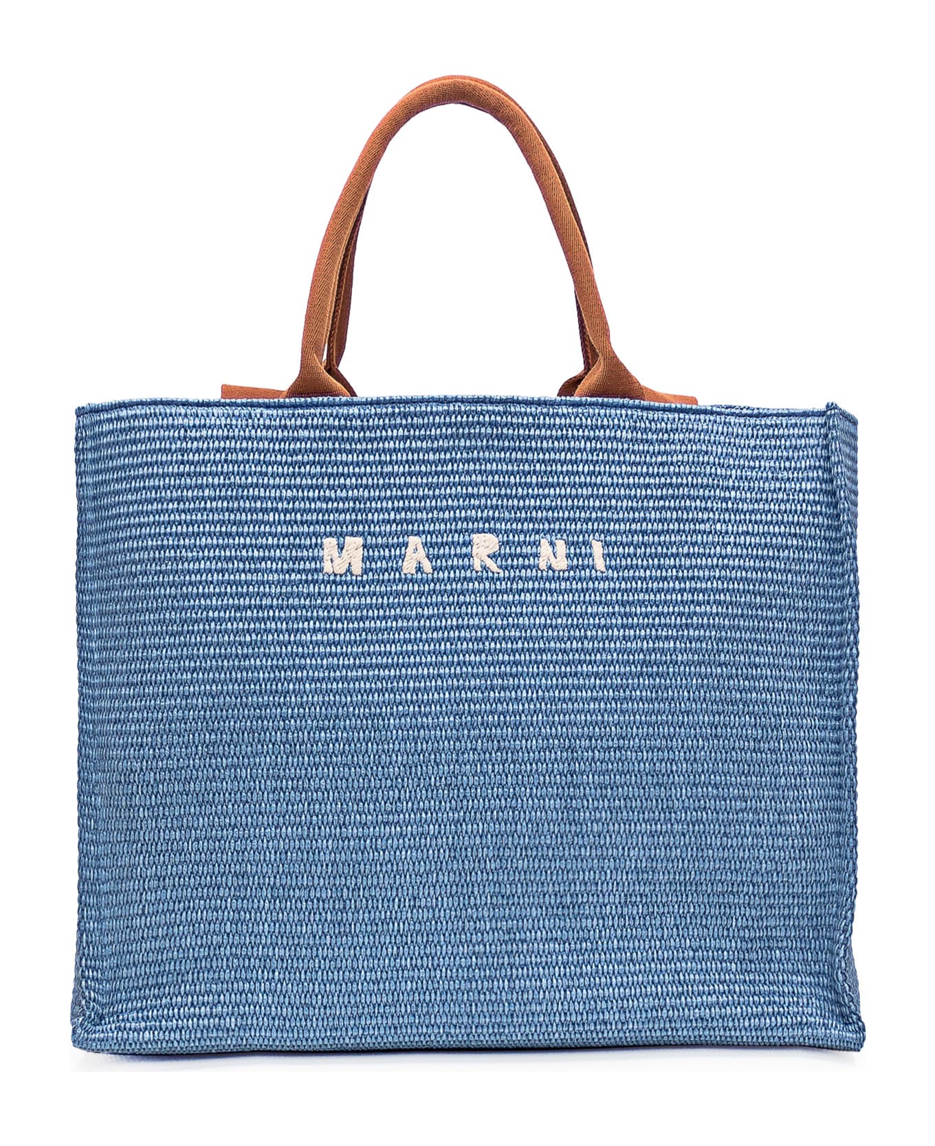 Marni Large Bag With Rafia - OPAL/MOCA