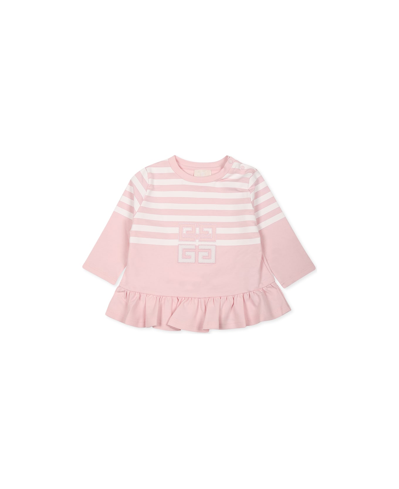 Givenchy Pink T-shirt For Baby Girl With Iconic 4g Motif - Pink