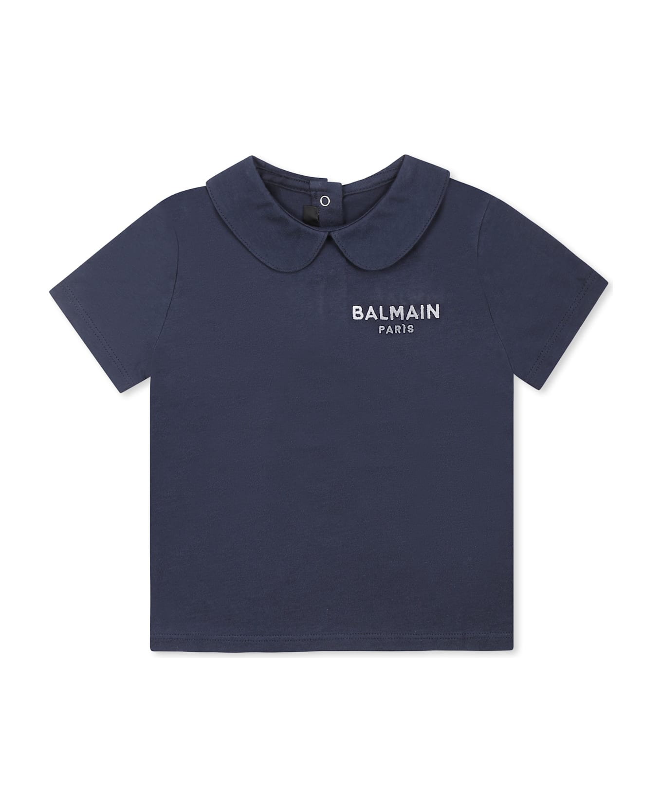 Balmain Blue T-shirt For Baby Girl With Logo - Blue