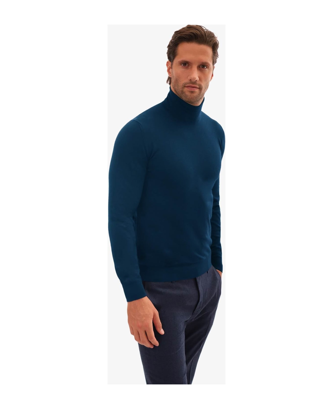 Larusmiani Turtleneck Sweater Pullman Sweater - Blue