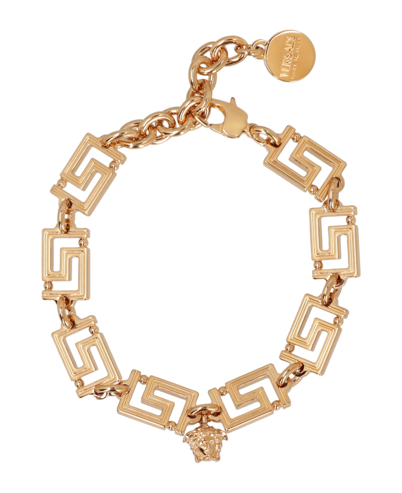 Versace Twisted Groumette Steel Chain Bracelet - Gold