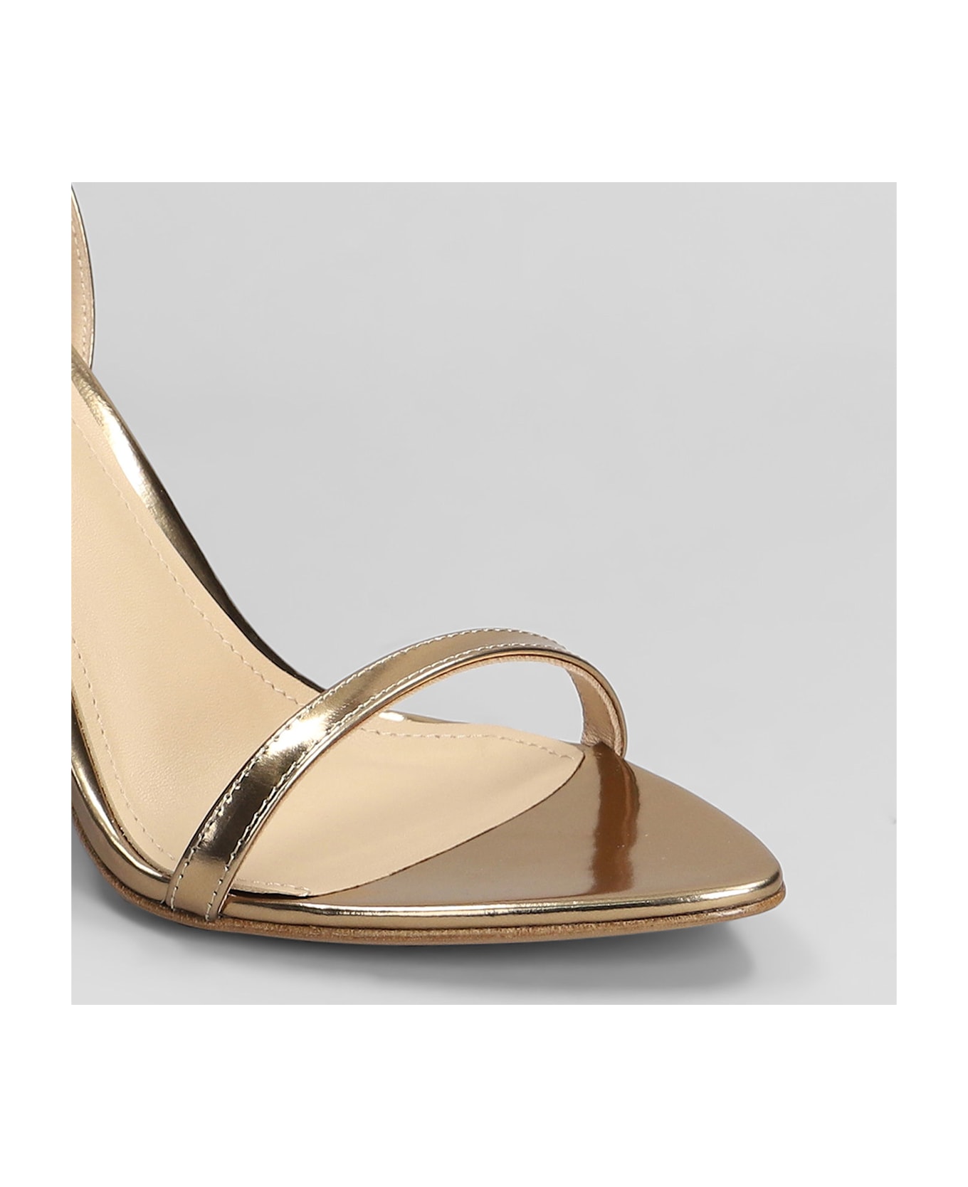 Lola Cruz Summer Heel 95 Sandals In Gold Leather - gold