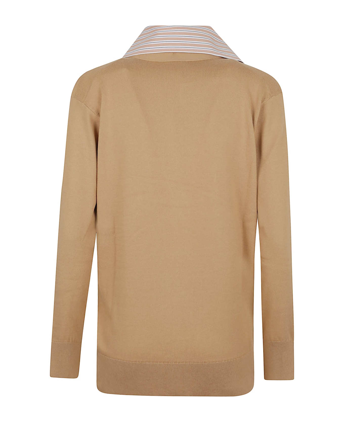 Patou Poplin Collar Cardigan - P Praline