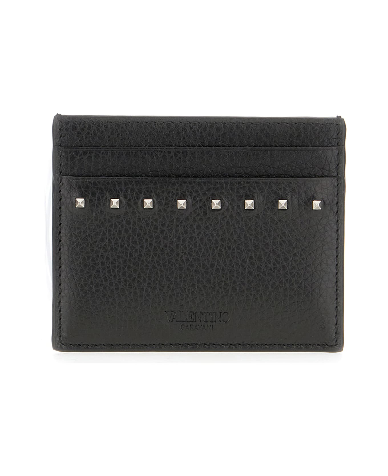 Valentino Garavani Black Leather Card Holder - Nero
