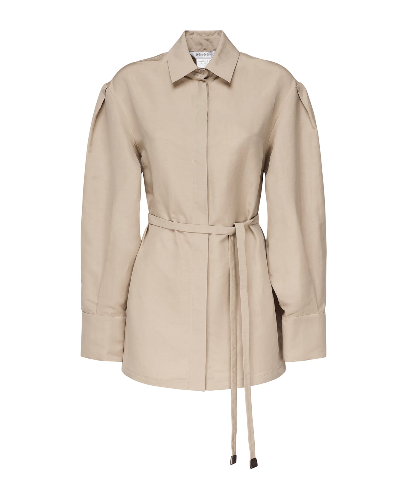 Max Mara Linen And Silk Business Shirt - Beige