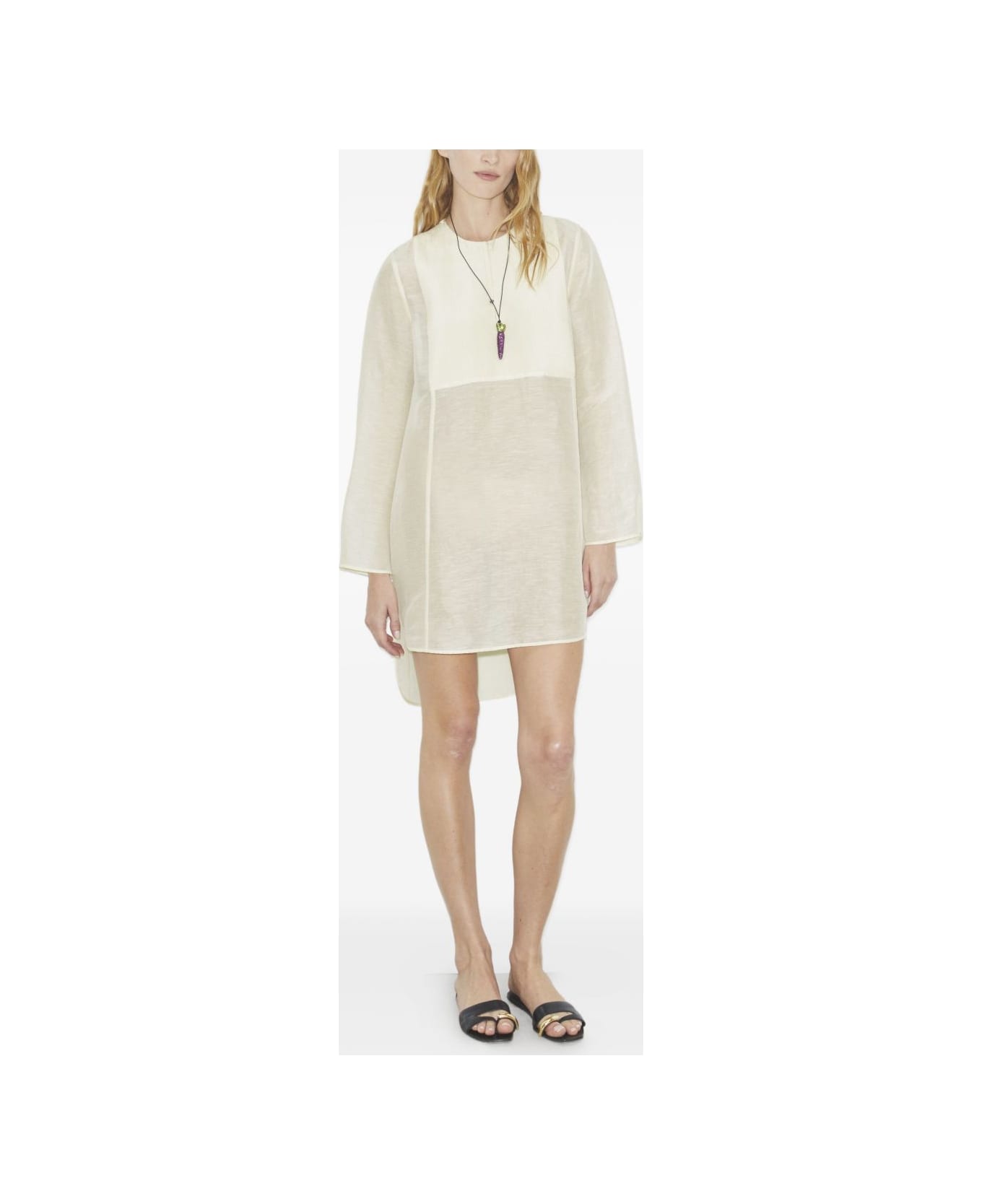 Tory Burch Linen And Silk Tunic - Ivory