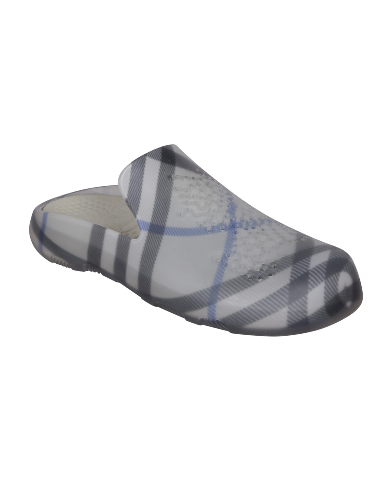 C.P. Company Blue/grey Check Clog Shoes - Grey