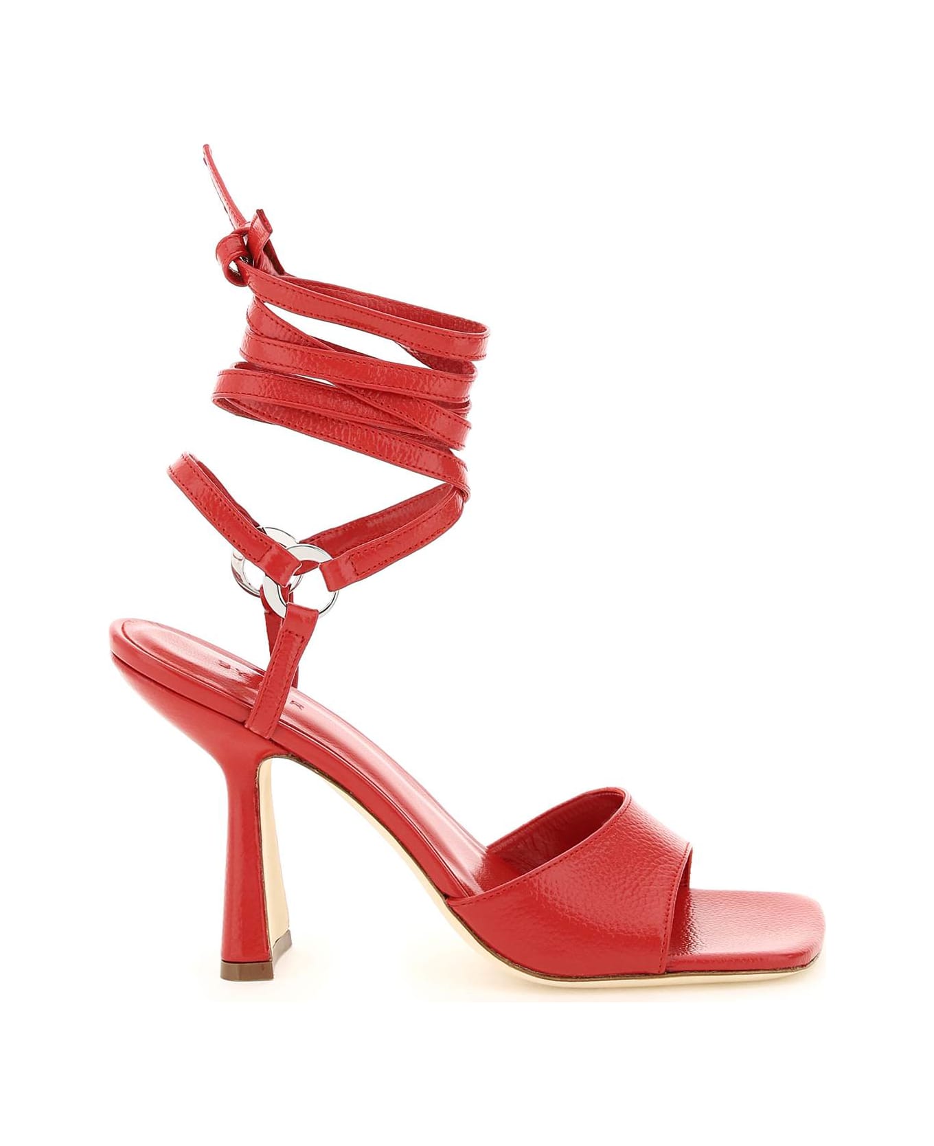 BY FAR Fida Leather Sandals - CHILLY (Red)