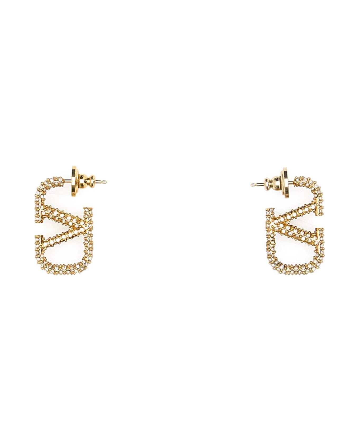 Valentino Garavani Embellished Metal Vlogo Signature Earrings - ORO18CRYSTALSILVERSHADE