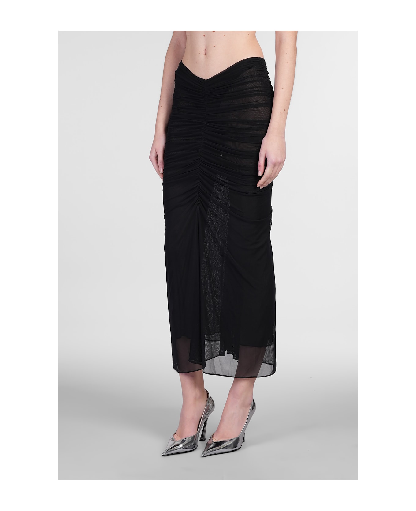 Mugler Skirt In Black Polyamide - black