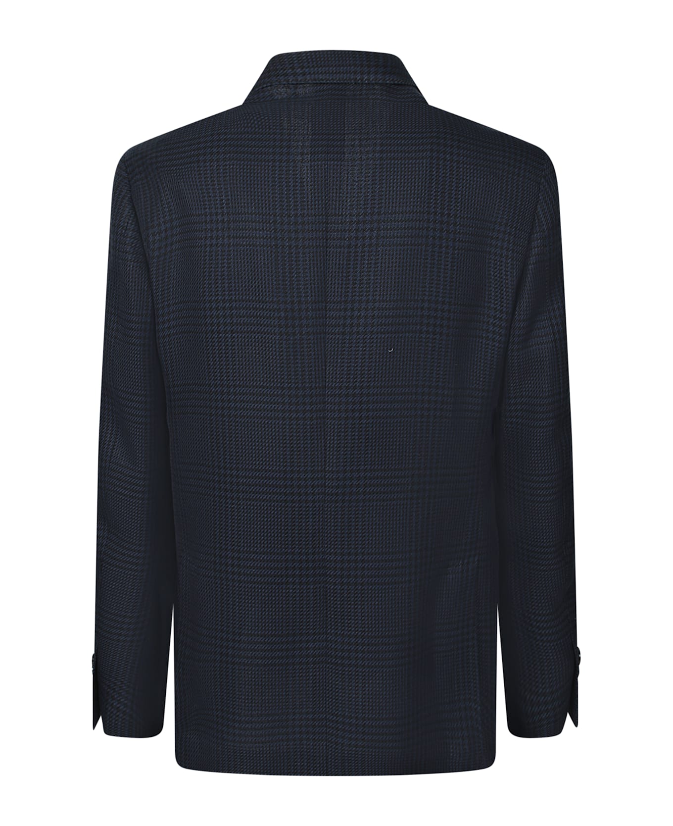 Lardini Double-breasted Blue Wool Jacket - Black