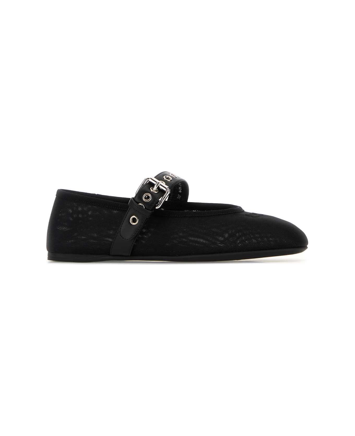 Miu Miu Black Mesh Ballerinas - NERO