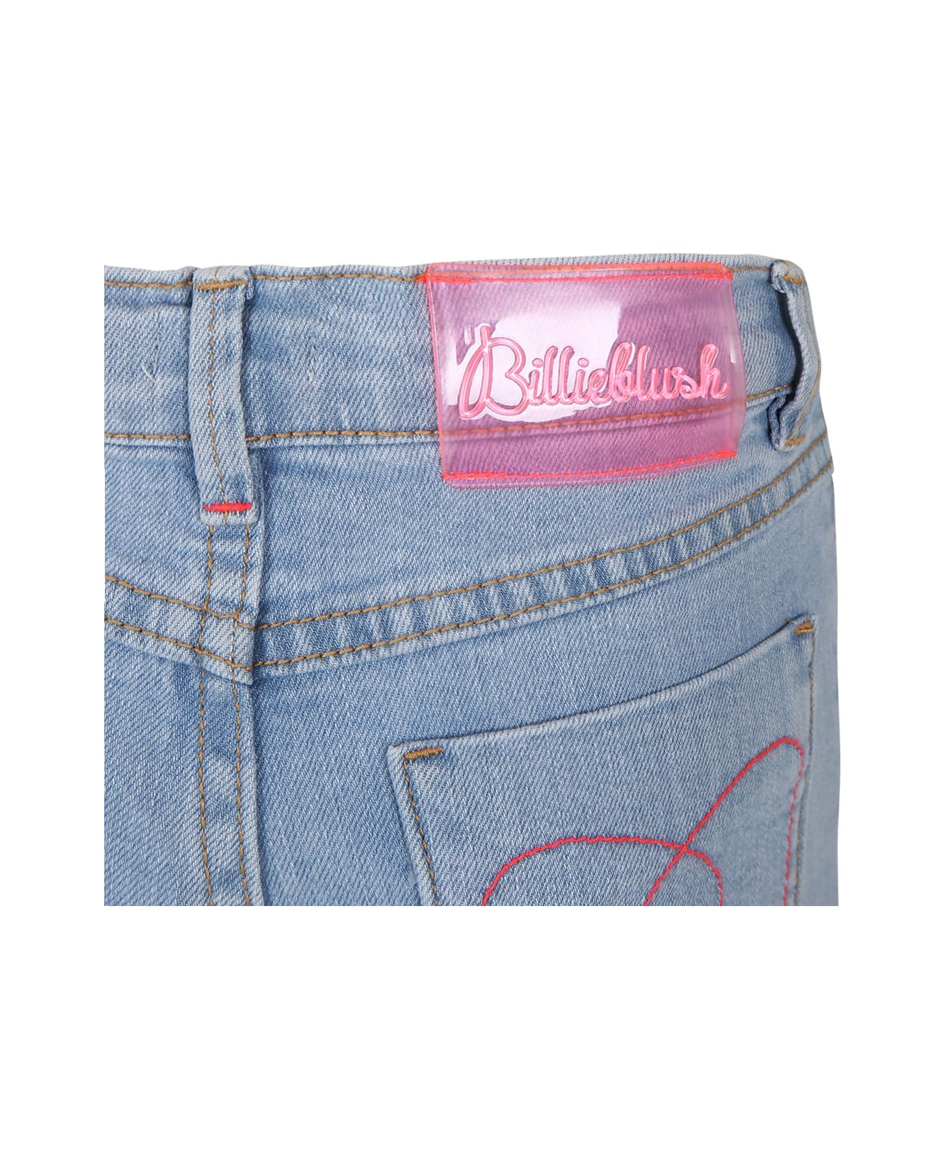 Billieblush Denim Jeans For Girl With Sequin Patches - Denim