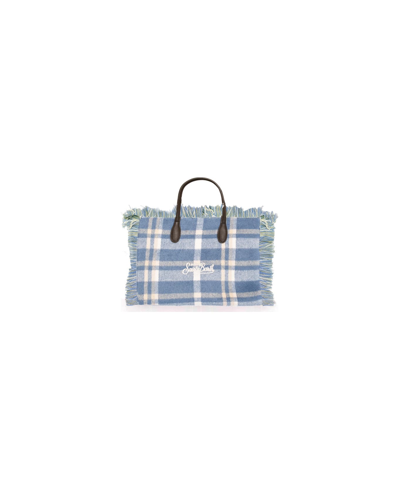 MC2 Saint Barth Colette Wooly Tartan Handbag - BLUE