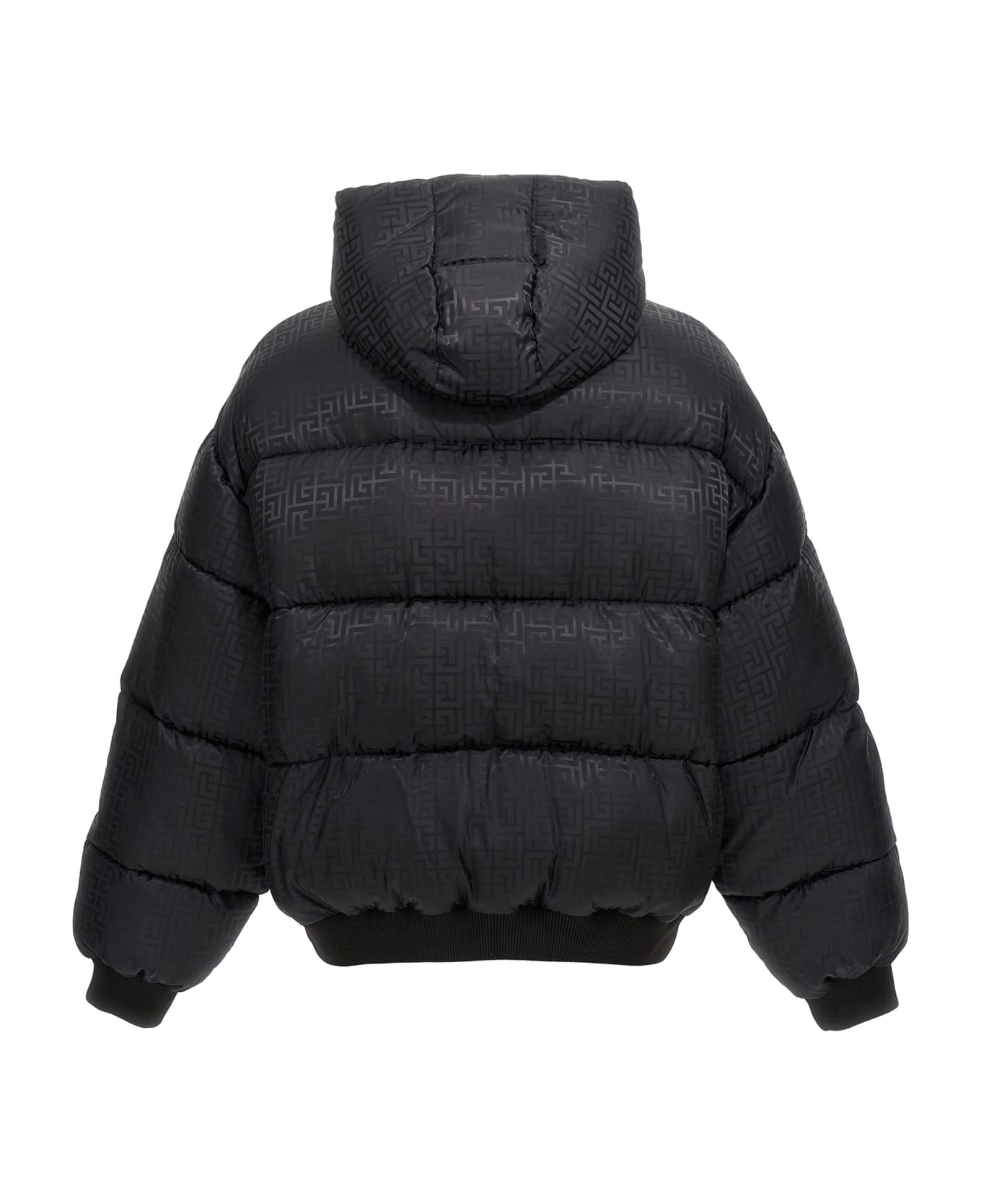 Balmain 'monogram' Down Jacket - Eap Noir/noir