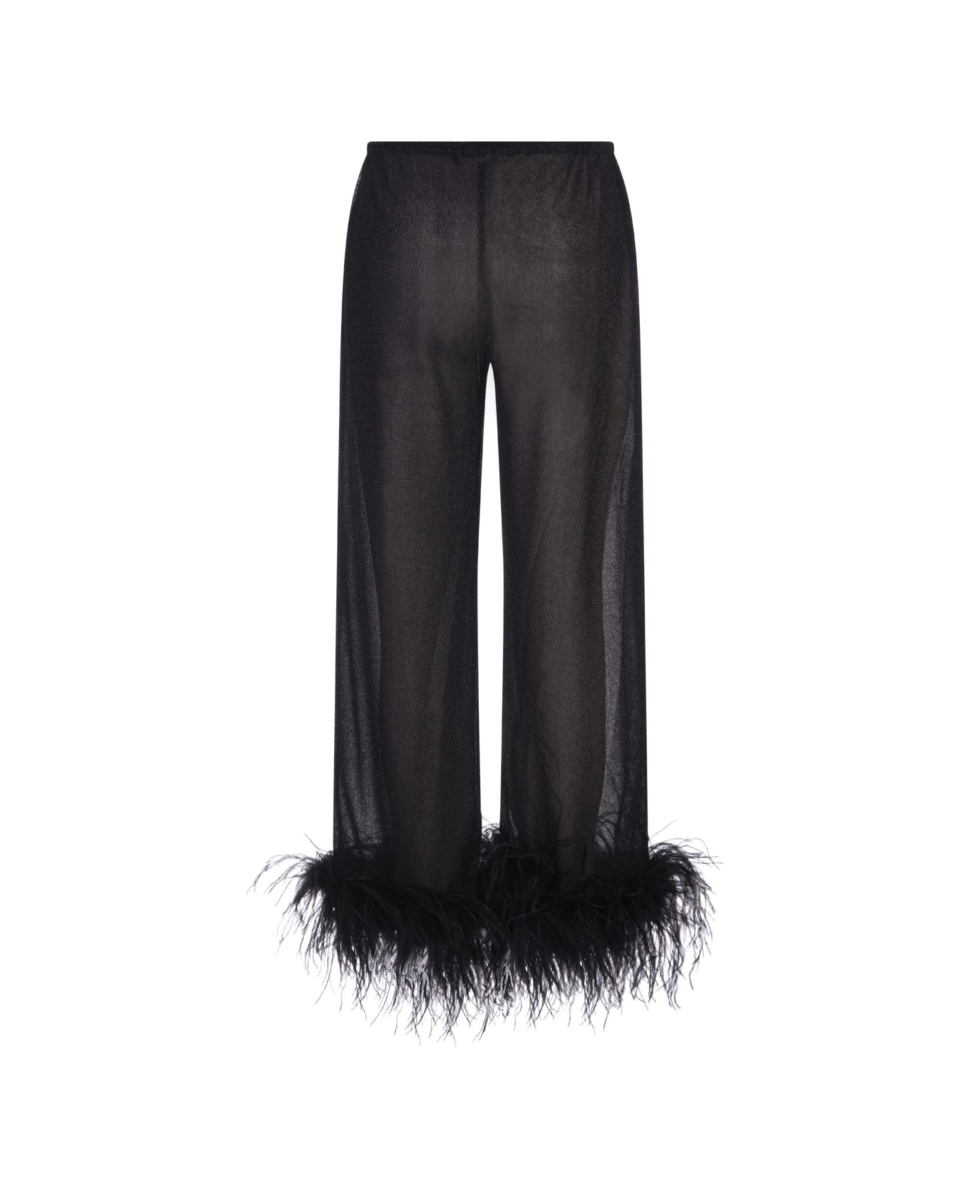 Oseree Black Lumiere Plumage Trousers - Black