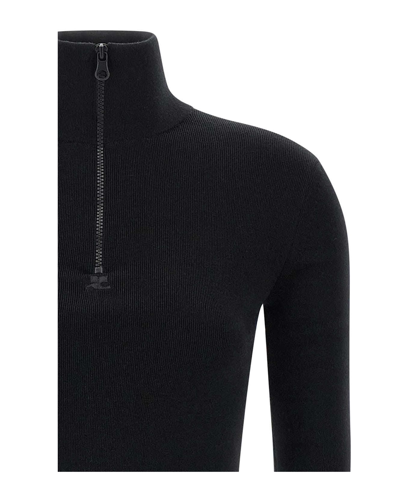 Courrèges Wool Knit Dress - Black