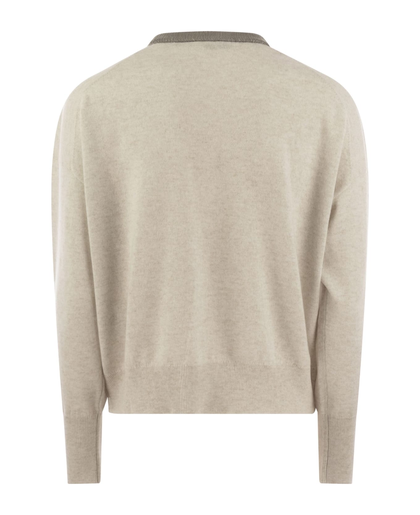 Brunello Cucinelli Cashmere Sweater With Necklace - Pearl フリース