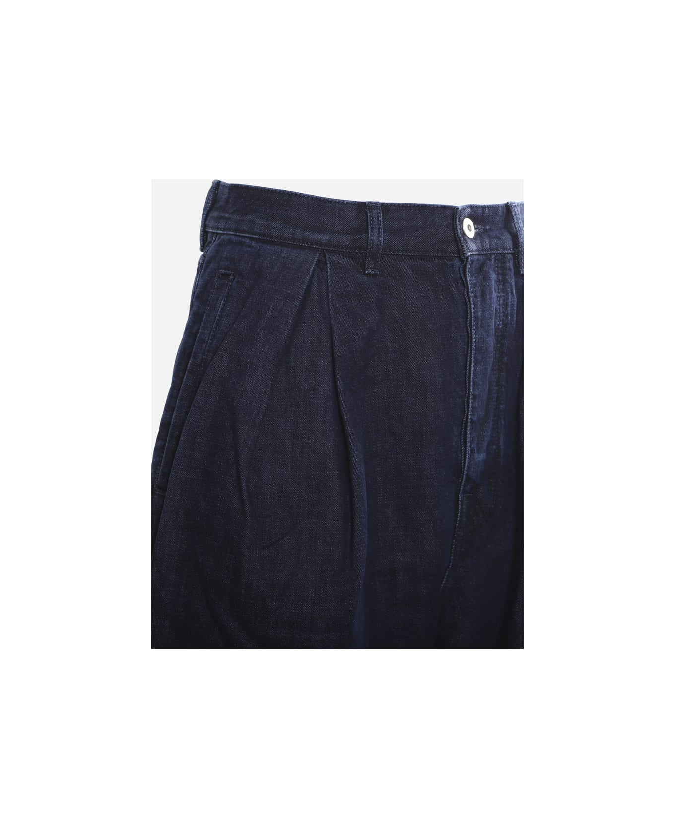 Loewe Cropped Jeans In Cotton Denim - Blue