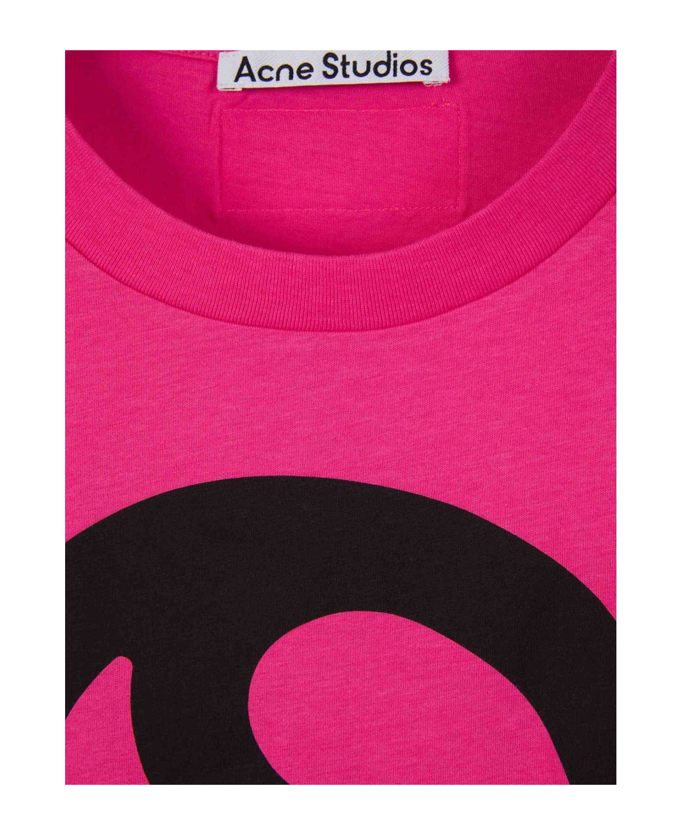 Acne Studios Logo Printed Crewneck T-shirt - Neon pink
