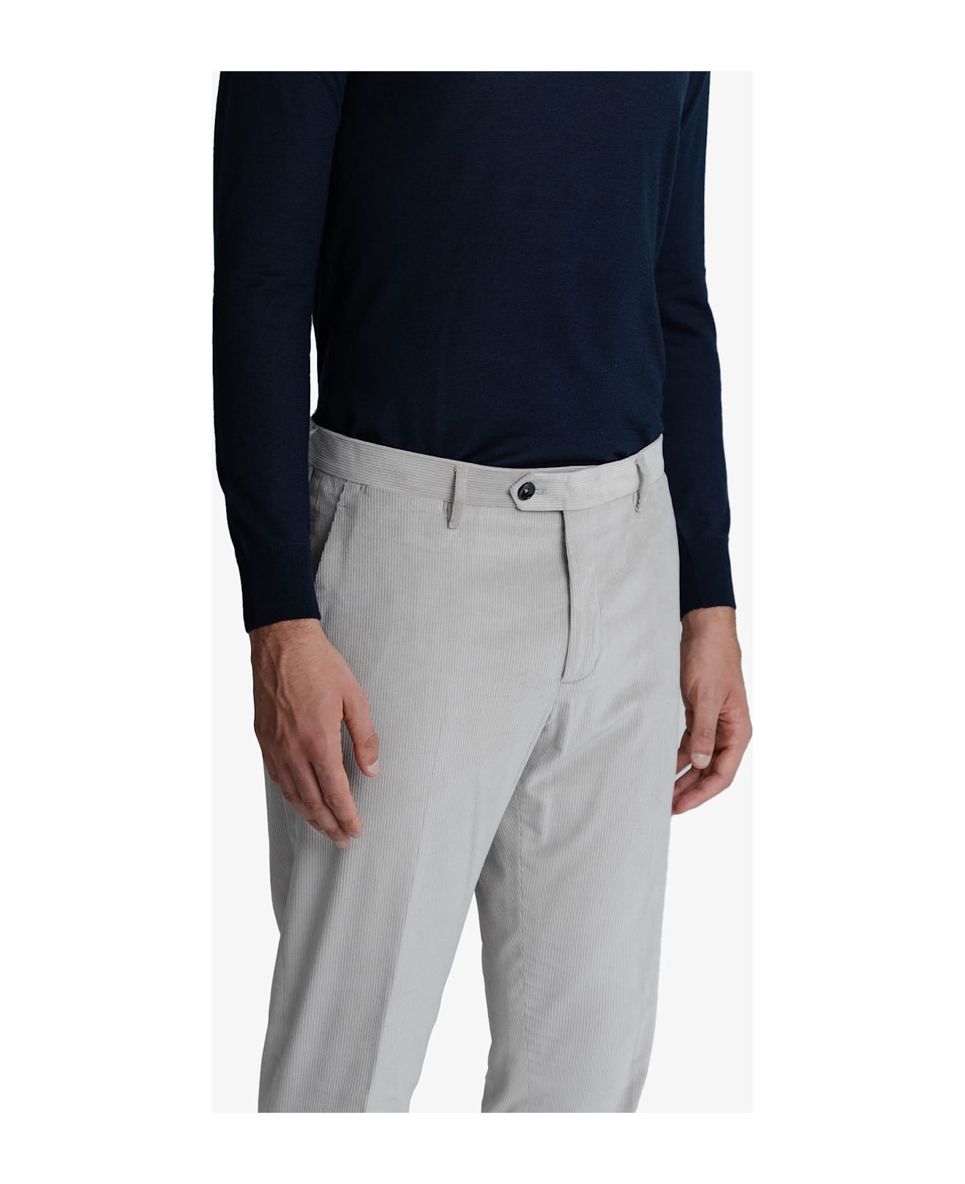 Larusmiani Velvet Trousers Howard Pants - LightGray