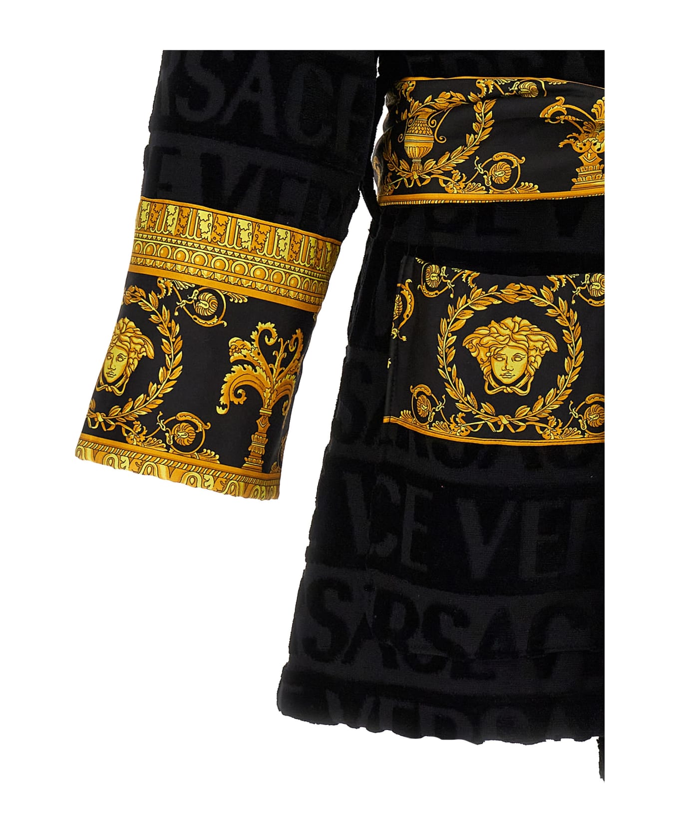 Versace 'i Heart Baroque' Short Bathrobe - Black  