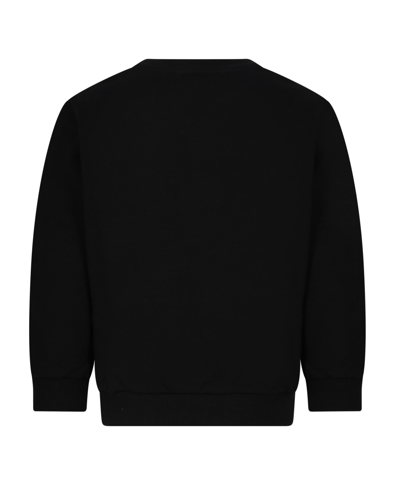 Balmain Black Sweatshirt With Iconic Metallic Logo For Girl - Black ニットウェア＆スウェットシャツ