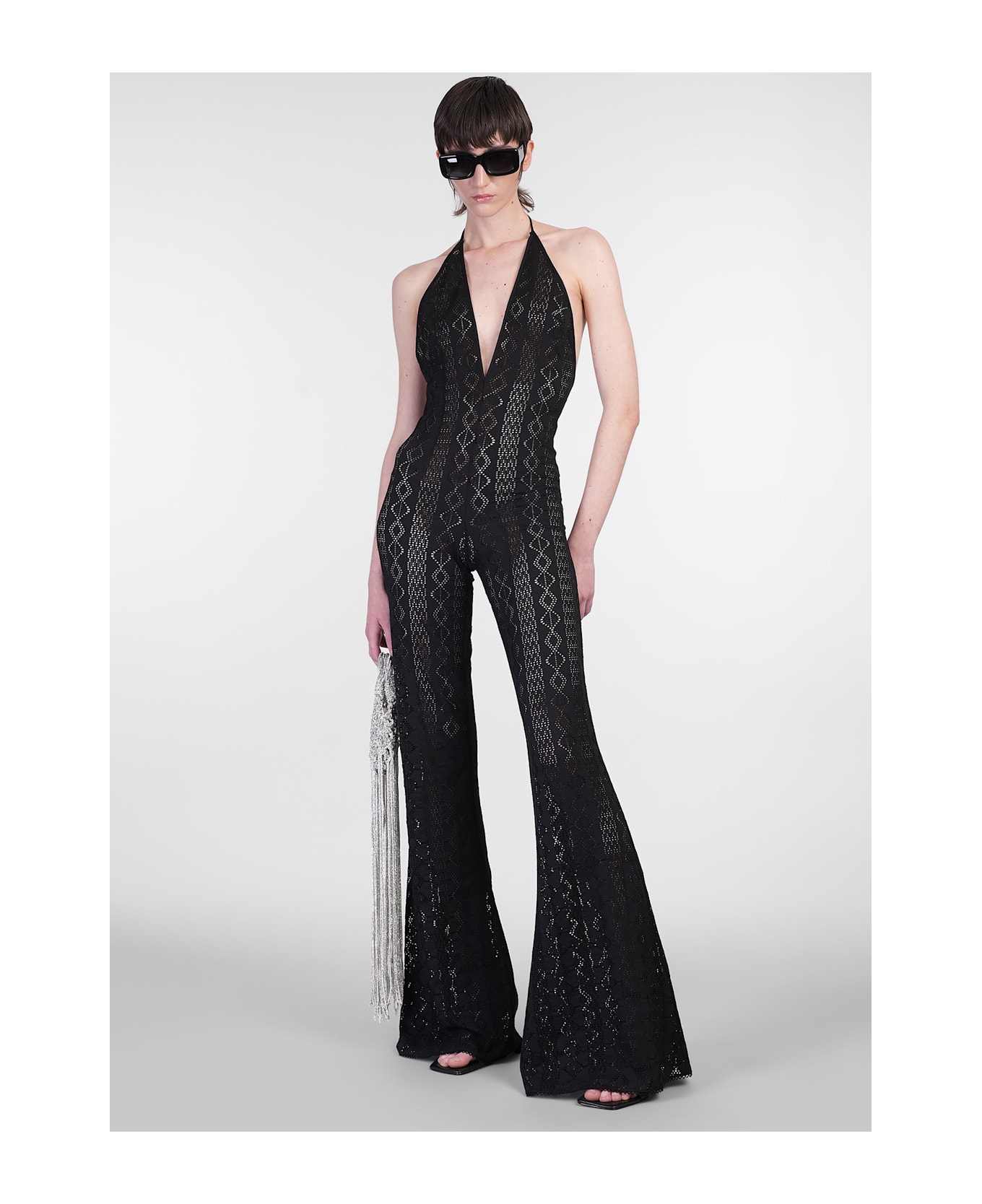 The Andamane New Madonna Jumpsuit In Black Cotton - black