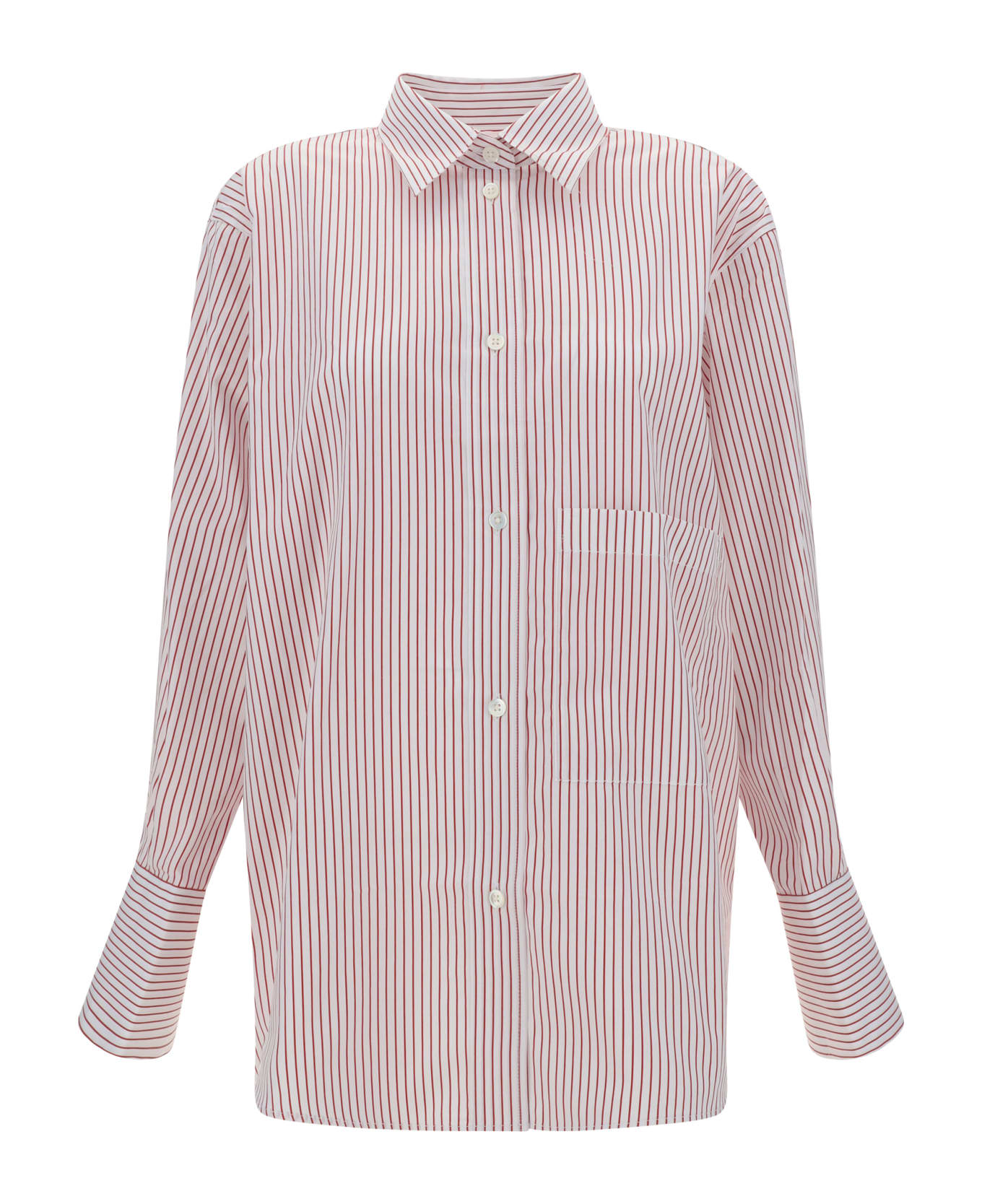 Róhe Shirt - White / Port Stripe シャツ