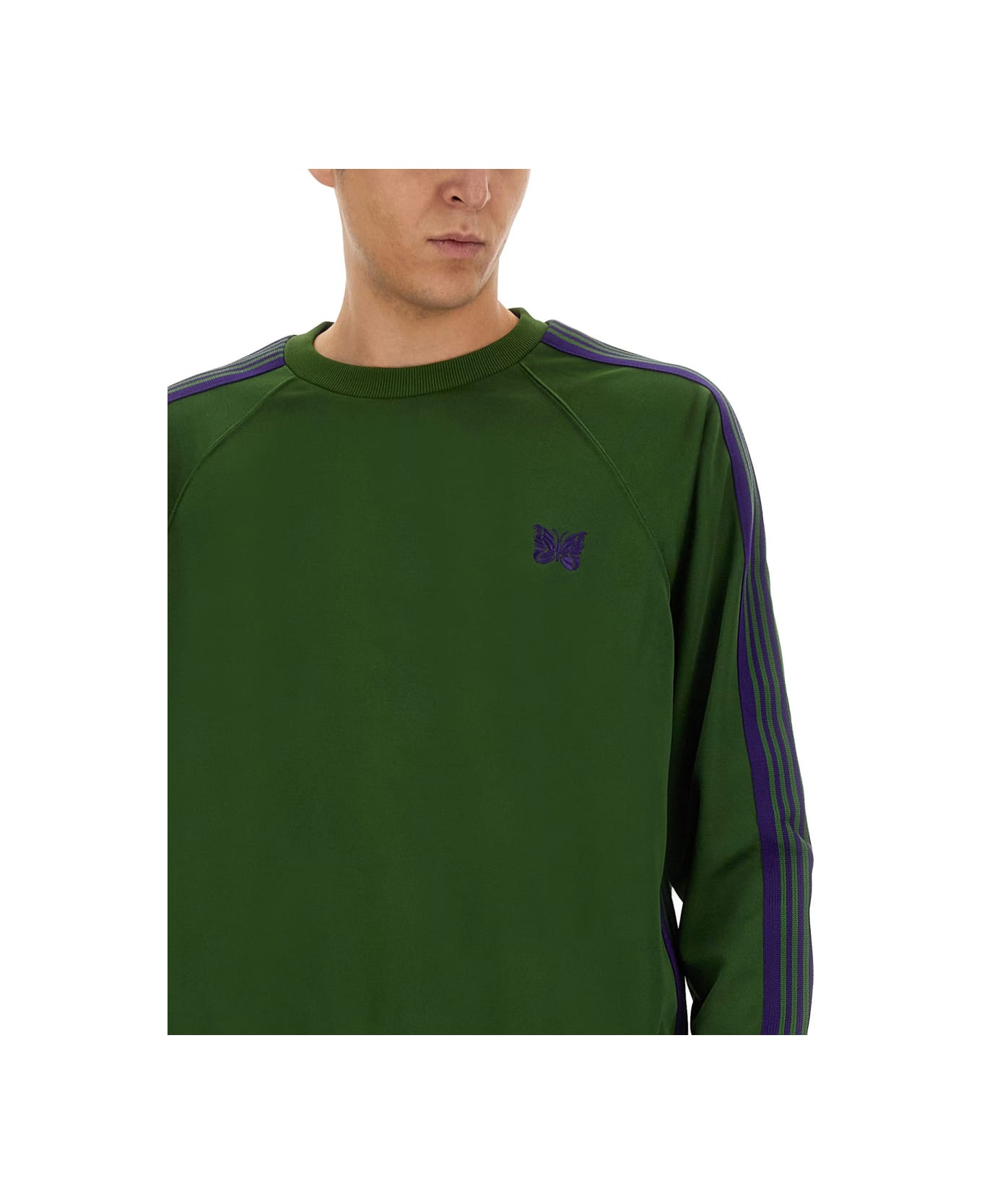 Needles Sweatshirt With Logo - GREEN