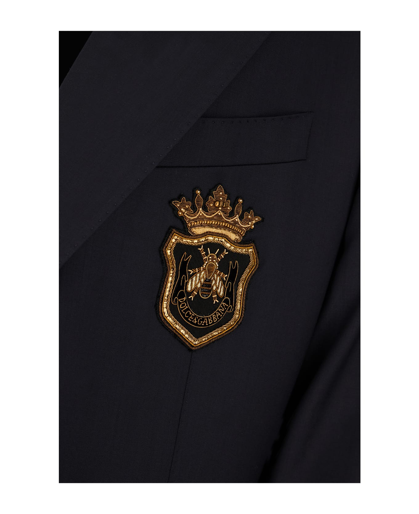 Dolce 
Gabbana Navy Blue Stretch Wool Blazer - NAVY BLUE