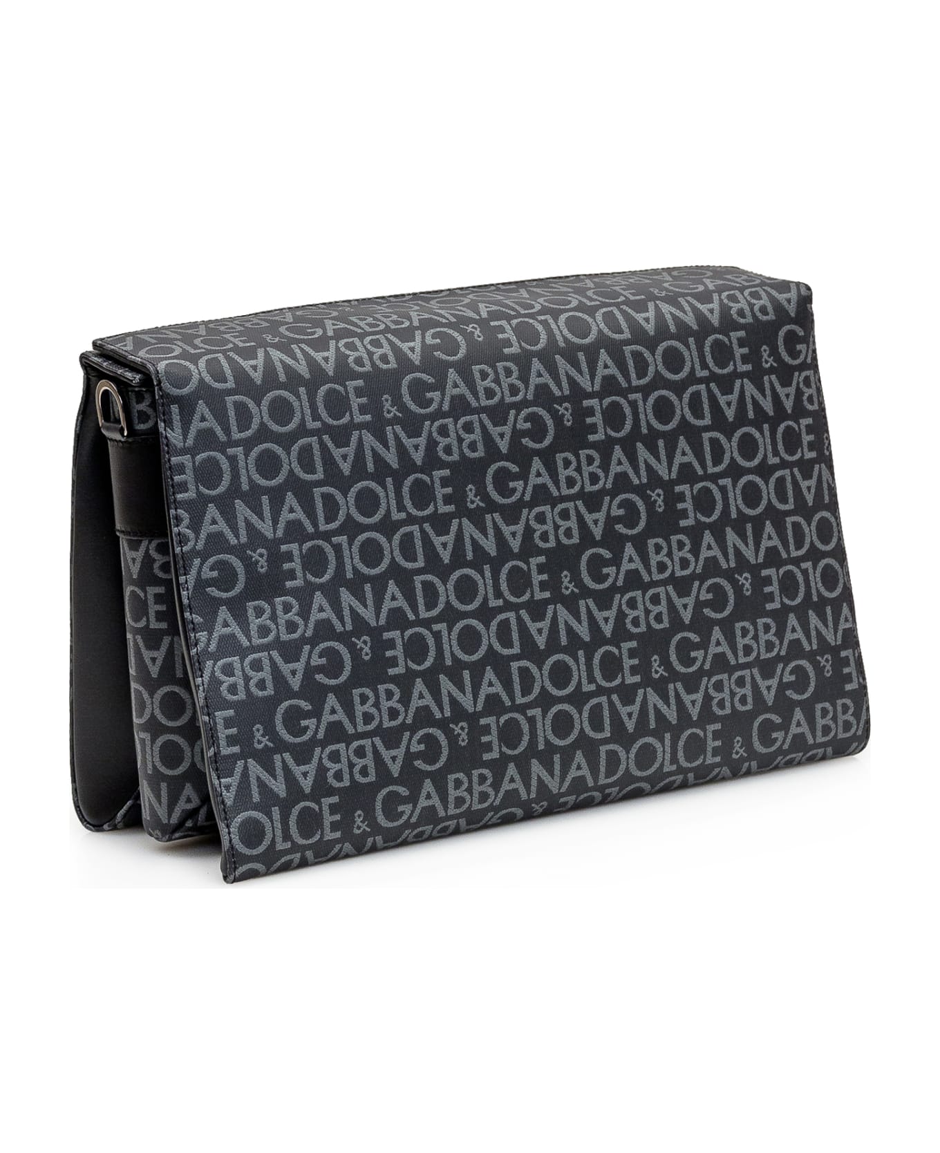 Dolce & Gabbana Jacquard Shoulder Bag - NERO GRIGIO
