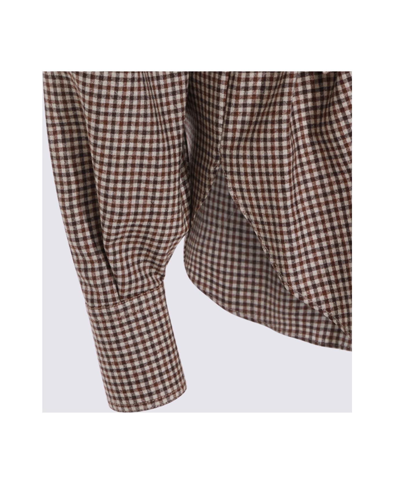 Brunello Cucinelli Brown Wool Shirt - MARRONE/BEIGE/TESTA DI MORO