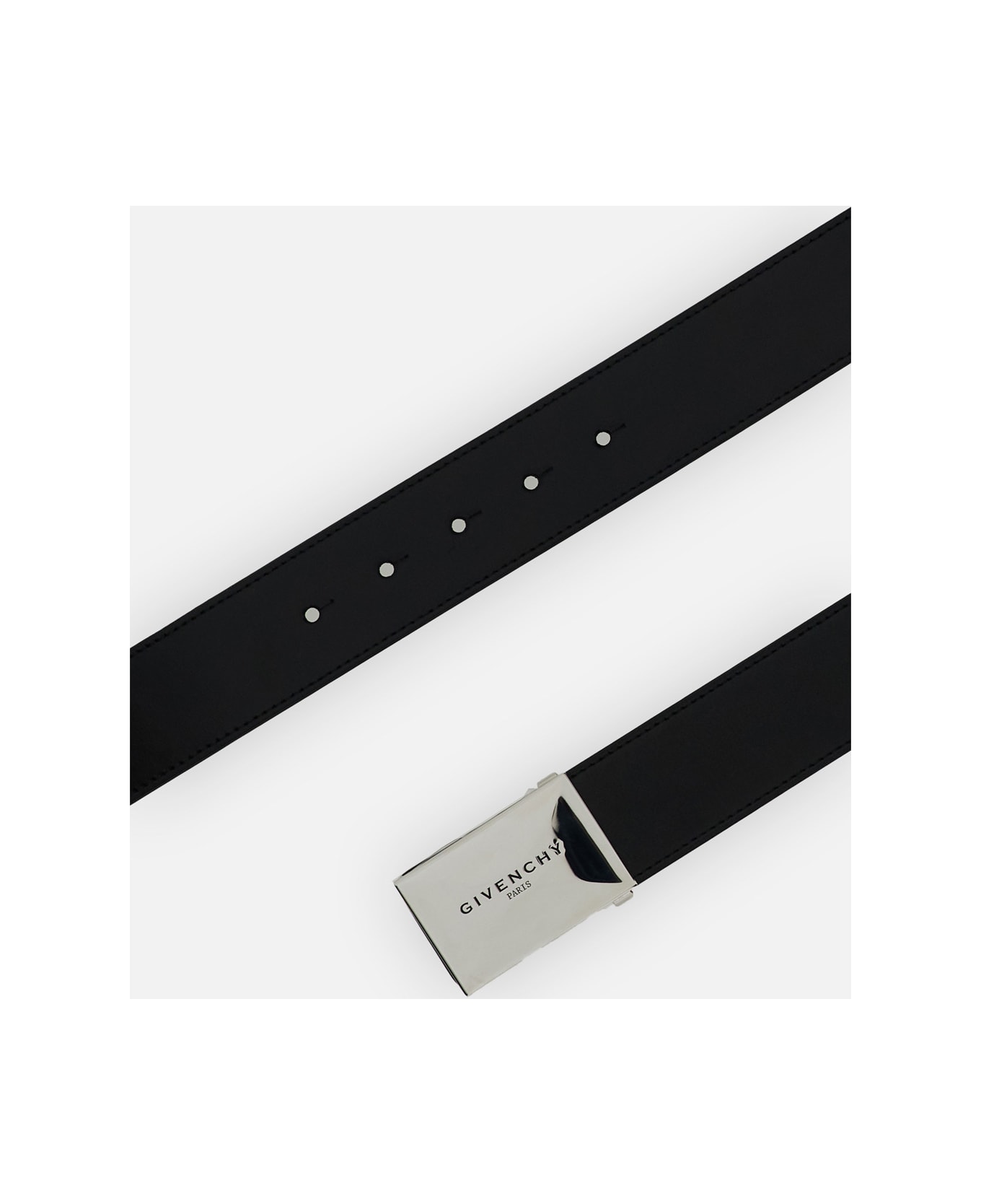 Givenchy Label Leather Belt - Black