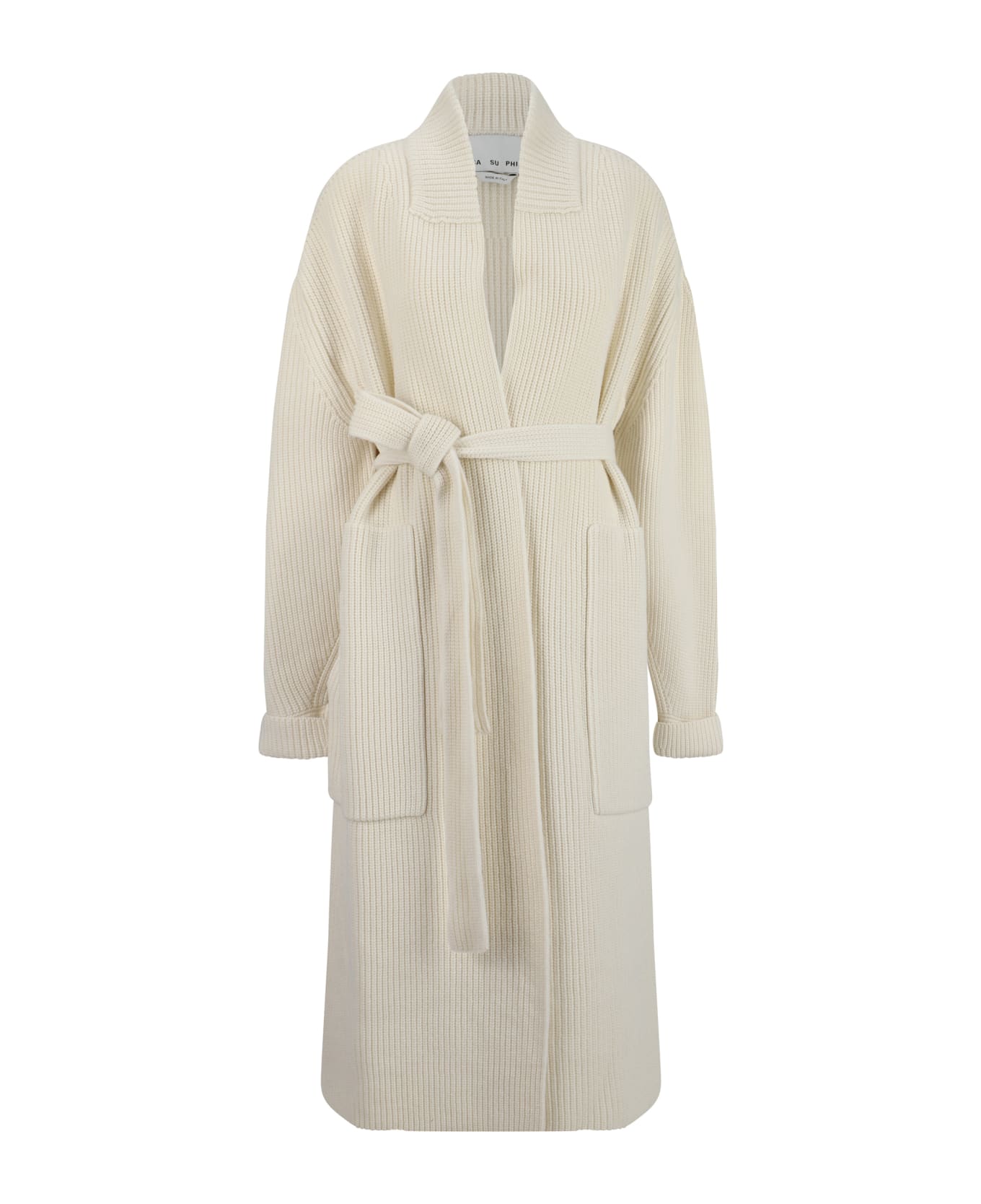 Sa Su Phi E.r. Long Coat Cardigan - Ivory