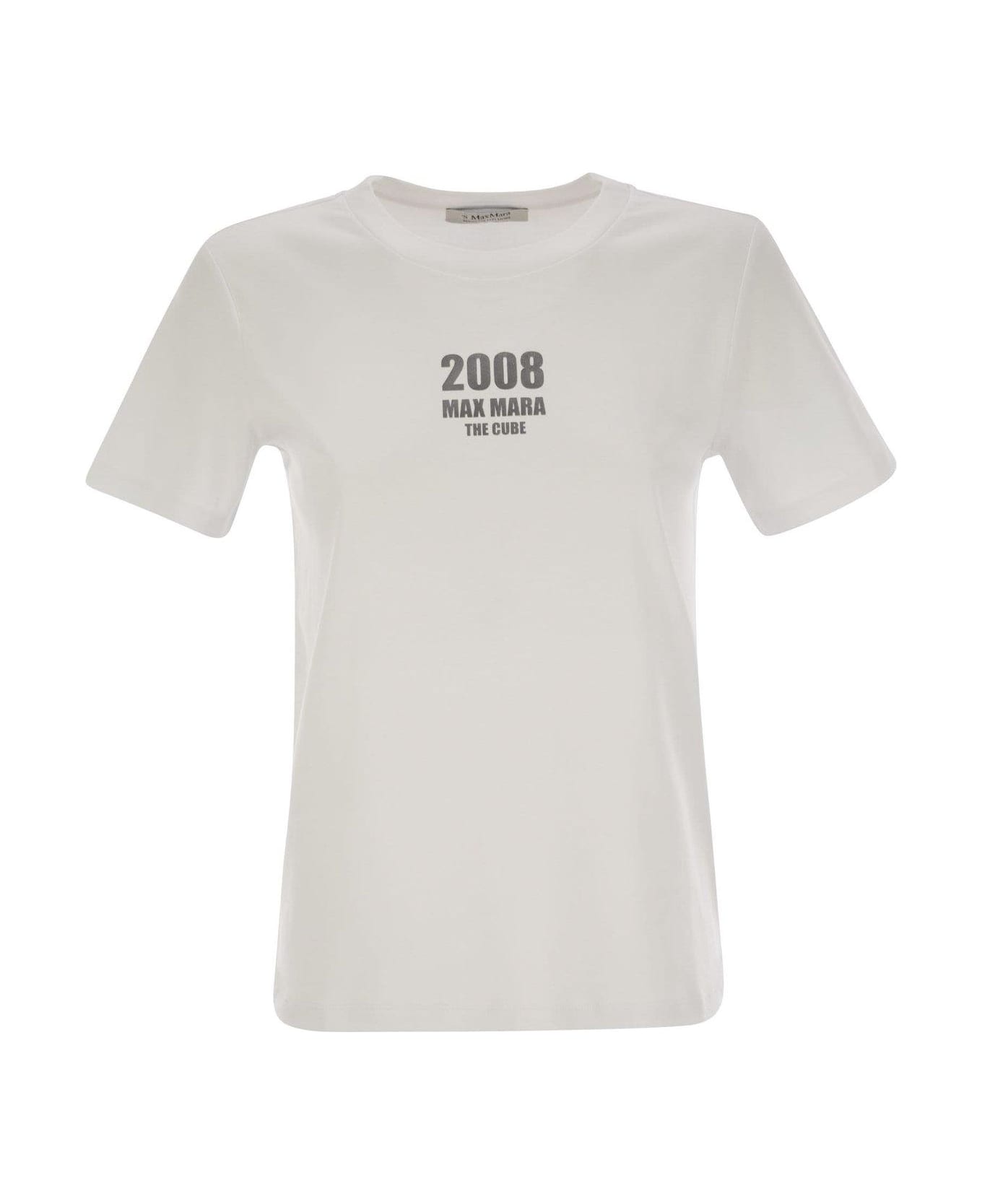 'S Max Mara Logo Printed Crewneck T-shirt - White