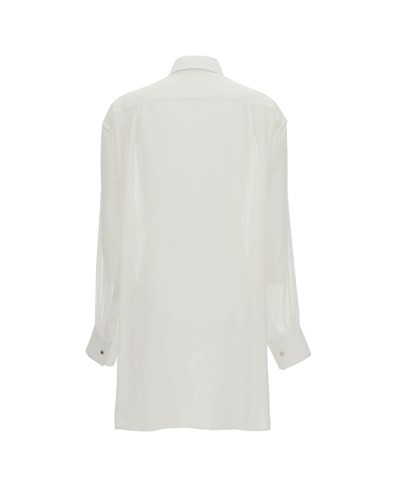Stella McCartney Oversized White Tuxedo Shirt In Silk Woman - White シャツ