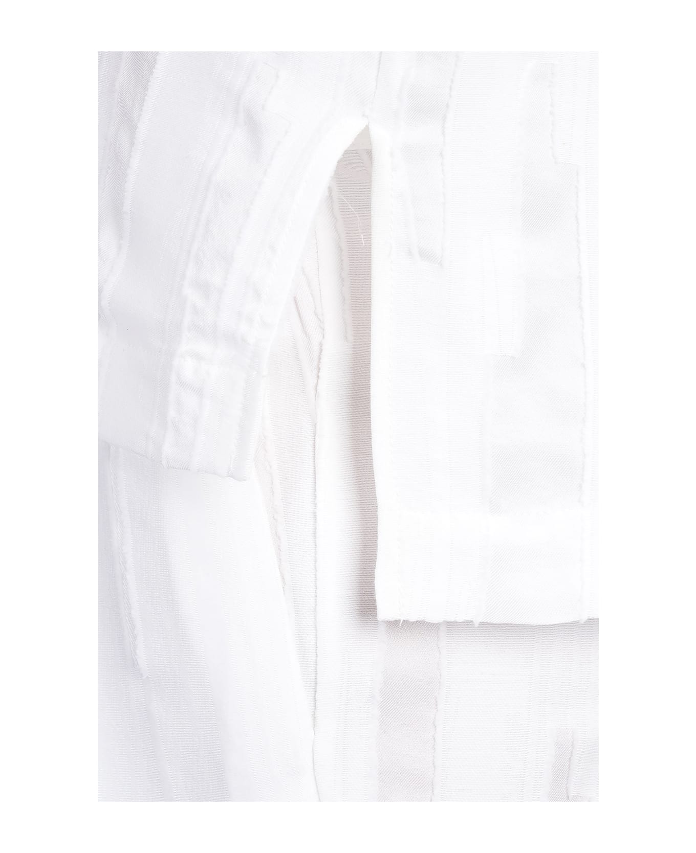 Loulou Studio Toba Blouse In White Silk - white
