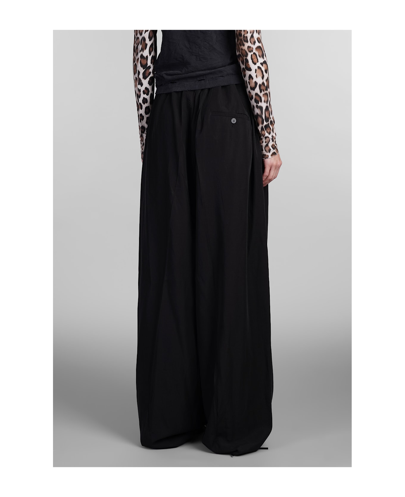 Balenciaga Pants In Black Wool And Polyester - black