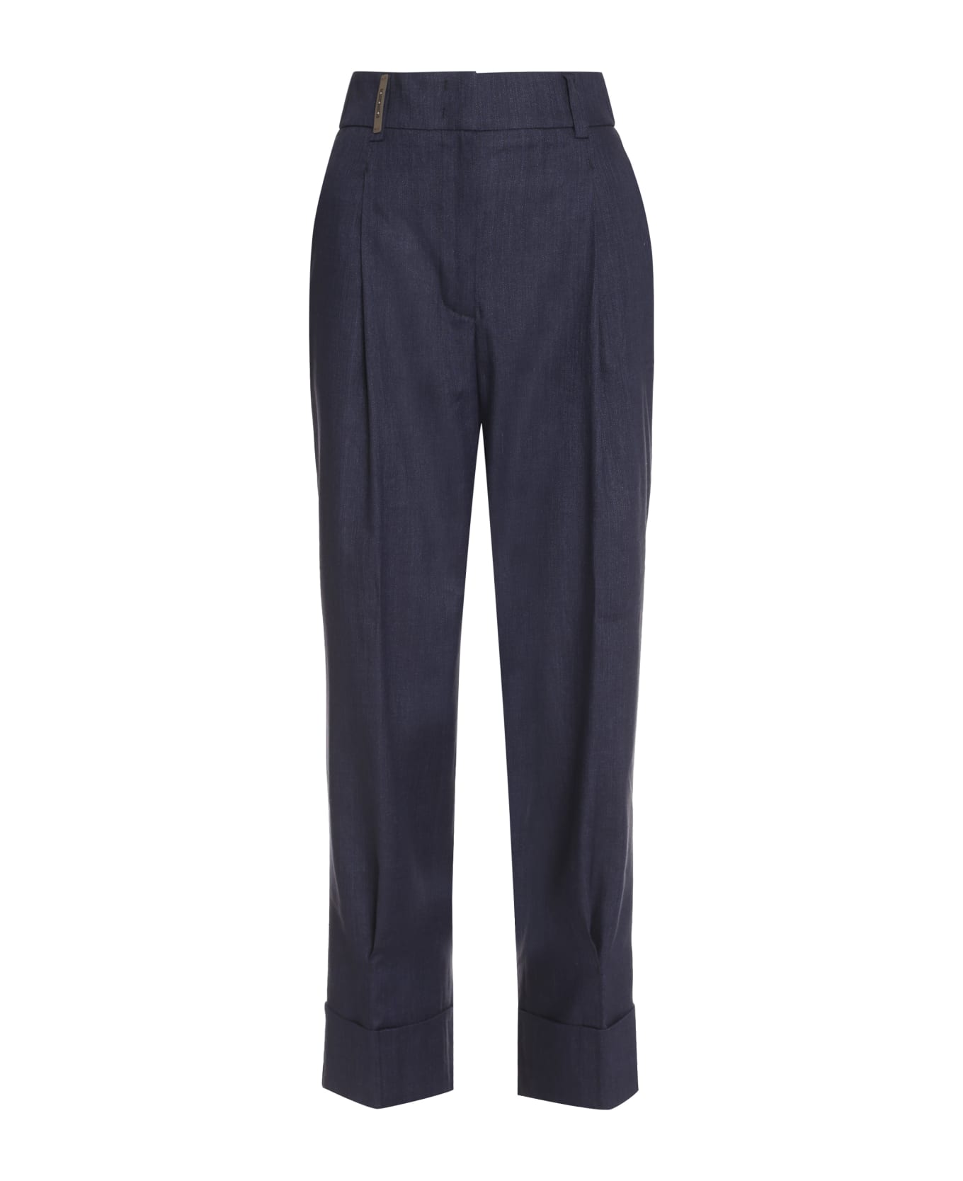 Peserico Wool Blend Trousers - blue ボトムス