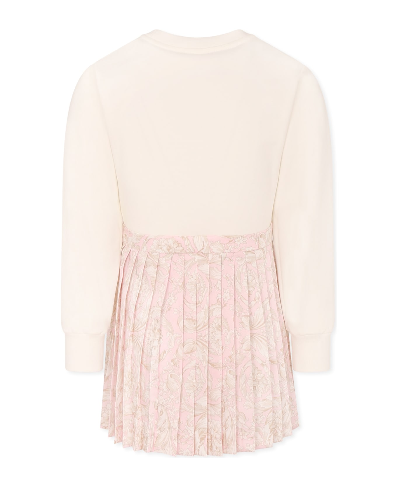 Versace White Dress For Girl With Medusa - White