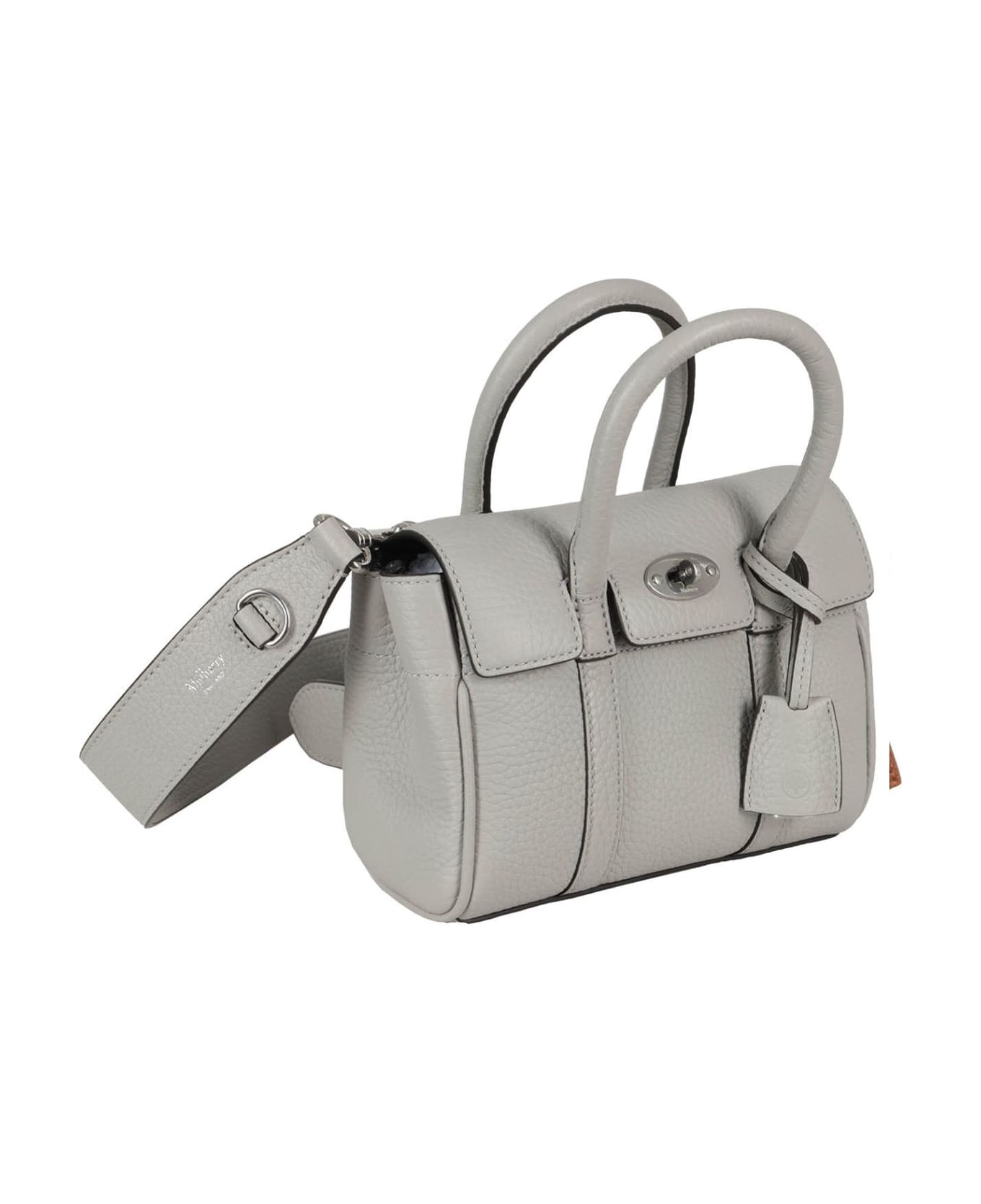 Mulberry Mini Bayswater Heavy Grain - Pale Grey