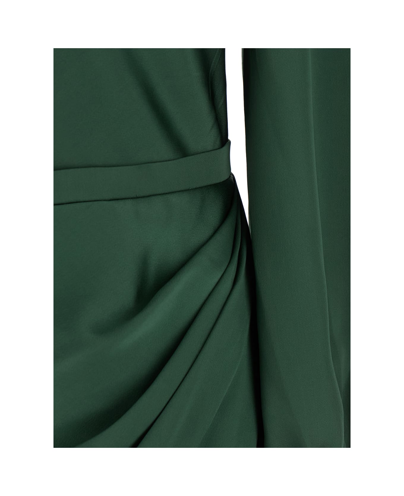 Simkhai 
cameron
 Green One-shoulder Dress With Front Single Slit In Acetate Blend Woman - Green