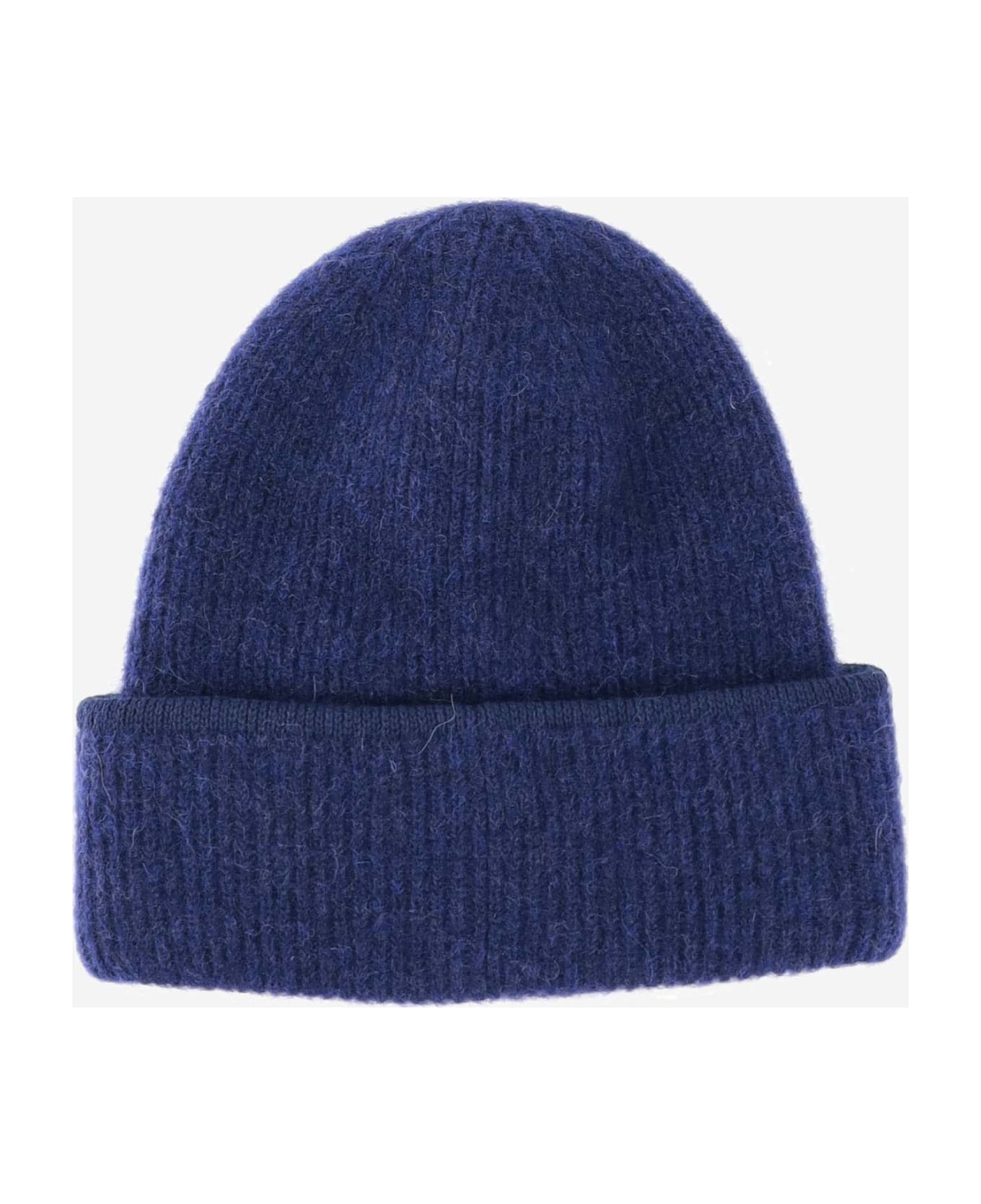 Jacquemus Wool Blend Beanie With Logo - Blue