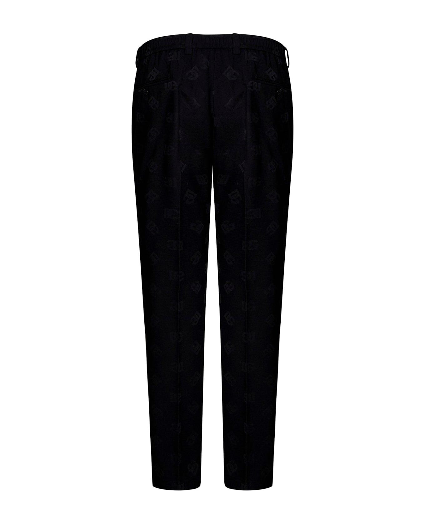 Dolce & Gabbana Logo Jacquard Trousers - Black