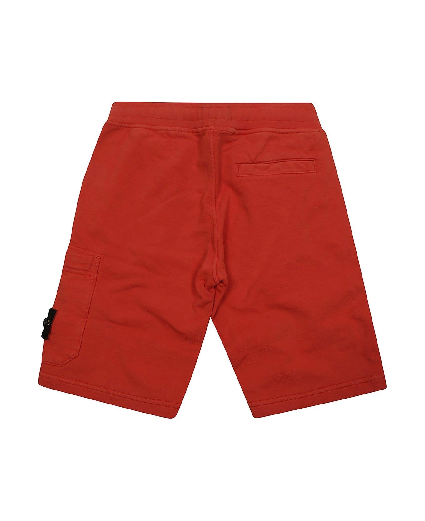 Stone Island Compass-badge High Waist Shorts - ORANGE