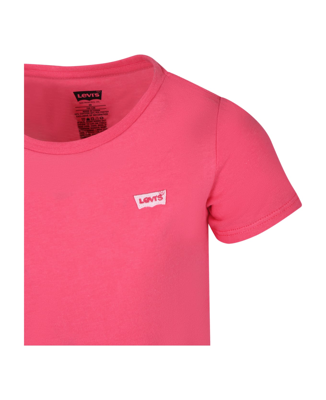 Levi's Fuchsia T-shirt For Girl With Logo - Fuchsia Tシャツ＆ポロシャツ